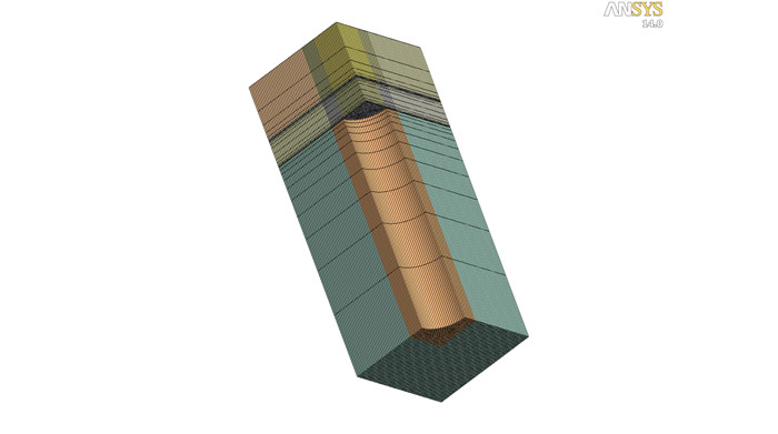Silicon/substrate assembly model consisting of over 1 million nodes