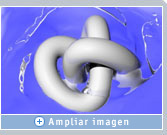 High-performance NVIDIA Quadro FX graphics renders photorealistic complex animations for objects, like this knotted shape, that move through fluids.